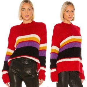 NWT Sanctuary Party Swipe Over the Rainbow Knit Wool Alpaca Striped Sweater M